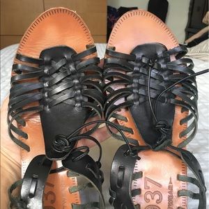 Madewell 1937 basket weave sandal in black sz 37